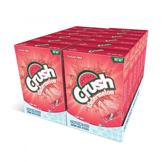 Crush, Watermelon– Powder Drink Mix – Sugar Free & Delicious, Makes 72 flavored water beverages