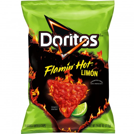 Doritos Flavored Tortilla Chips Flamin' Hot Limon 9.25 Oz