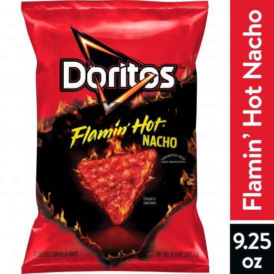 Doritos Flavored Tortilla Chips Flamin' Hot Nacho 9.25 Oz