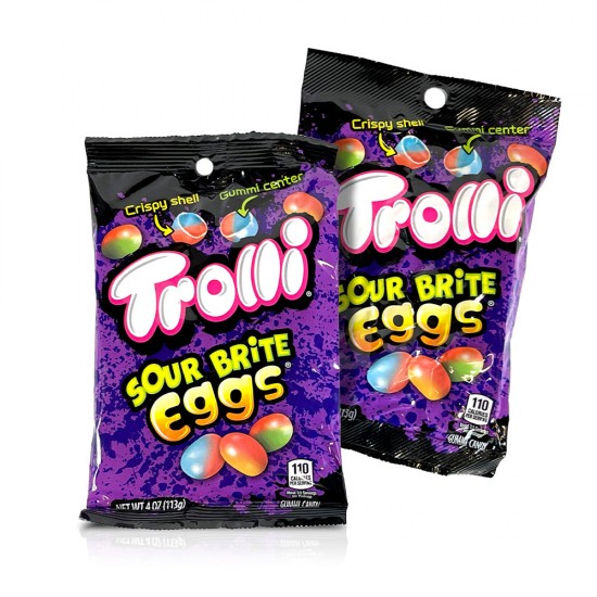 Ferrara Trolli Sour Brite Eggs Peg Bag.113 g-12Ct