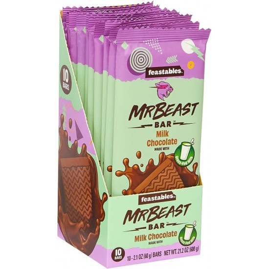 Mr. Beast Feastables Milk Chocolate Bar 60g - Box of 10