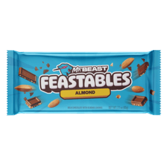 Feastables MrBeast Almond Chocolate Bar, 2.1 oz (60g), 1 Count