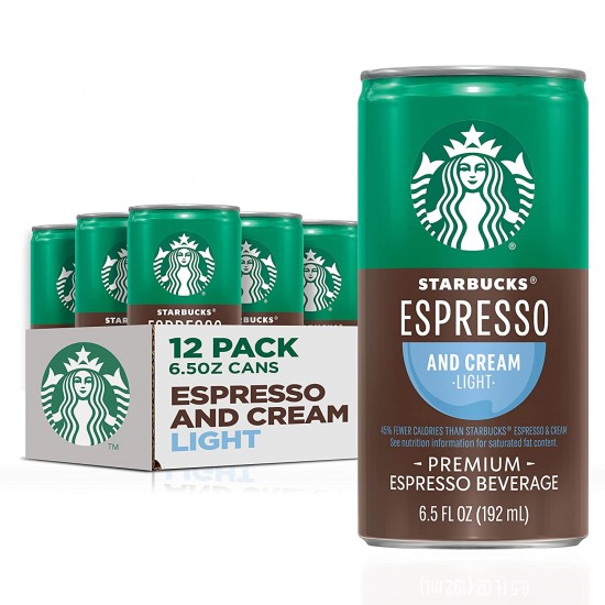 (12 Pack) Starbucks Doubleshot Espresso & Cream Premium Coffee Drink, 6.5 oz Cans