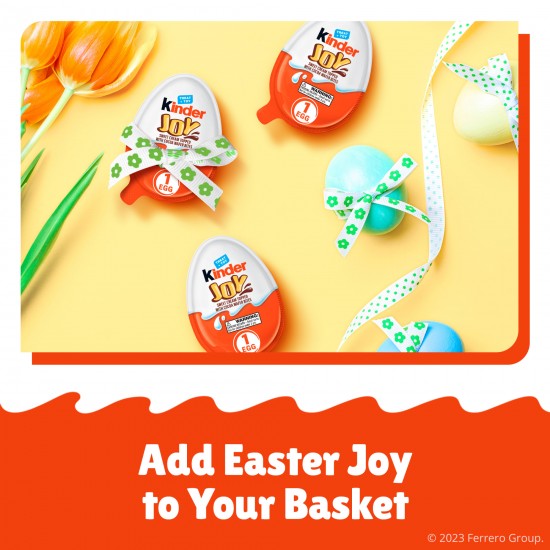 Kinder Joy Eggs, Sweet Cream and Chocolatey Wafers with Toy Inside, Great for Easter Egg Hunts, 10.5 oz each, 15 Eggs