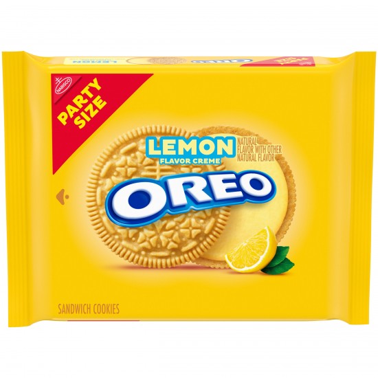 OREO Lemon Creme Sandwich Cookies, Family Size, 18.71 oz