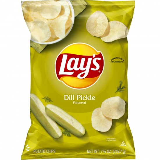 Lay's Dill Pickle Potato Snack Chips, Gluten-Free, 7.75 oz Bag