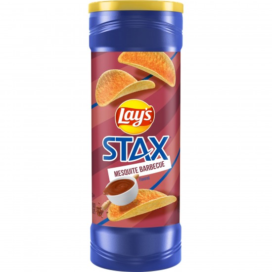 Lay's Stax Mesquite Barbecue Potato Chips, 5.5 oz Canister