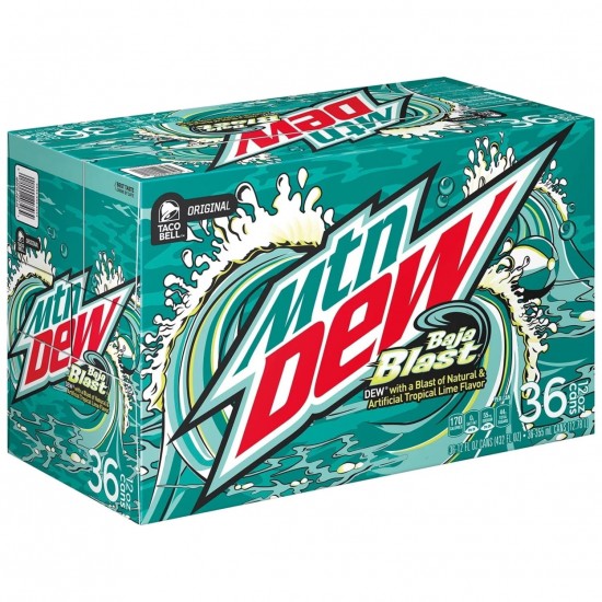 Mountain Dew Baja Blast, 12 Fluid Ounce (Pack of 36)