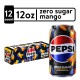 Pepsi Cola Zero Sugar Mango Soda Pop, 12 oz, 12 Pack Cans