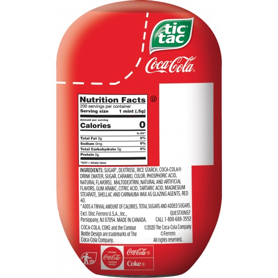 Tic Tac Coca-Cola Fresh Breath Mints, Bulk Hard Candy Mints, 3.4 oz.