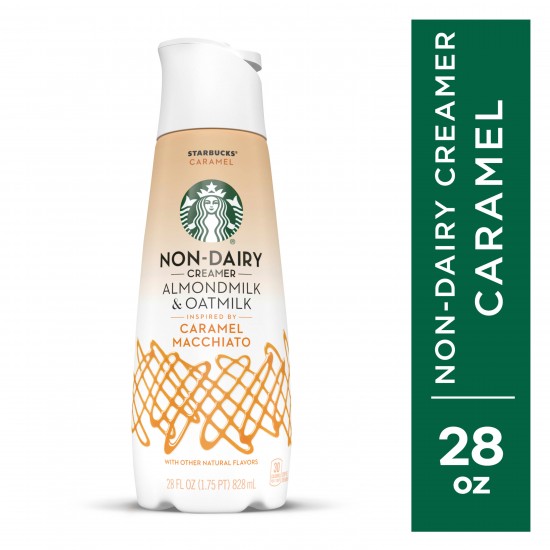 Starbucks Caramel Flavored Almondmilk and Oatmilk Non Dairy Liquid Coffee Creamer, 28 fl oz