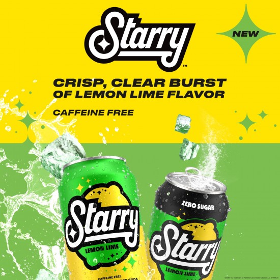 Starry Lemon Lime Soda Pop, 12 fl oz, 12 Pack Cans