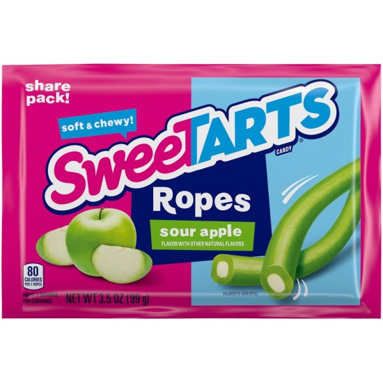 Sweetarts Rope Sour Apple Chewy Candy, 3.5o