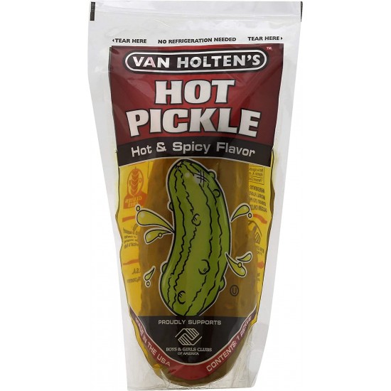 Van Holtens Jumbo Hot & Spicy Pickle, 12 Count