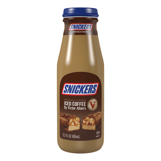 Victor Allen's Snickers Iced Coffee Latte, Ready to Drink, 13.7 oz Bottles